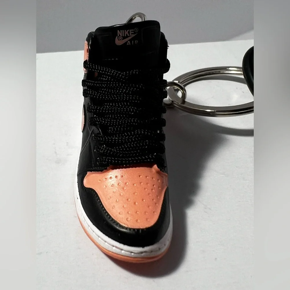 3D‎ mini sneaker shoe keychain Black and Pink novelty trinkets